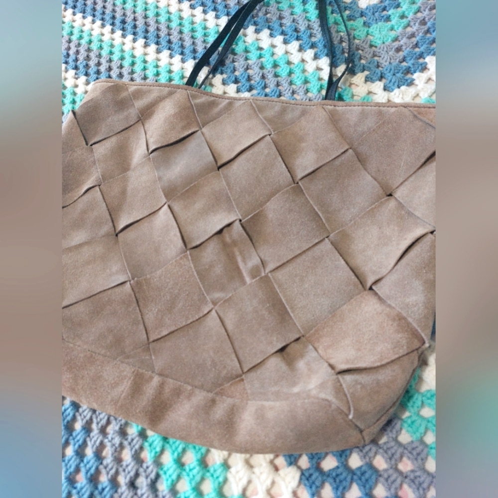 ASOS Elegant Gray Woven Suede Tote Bag